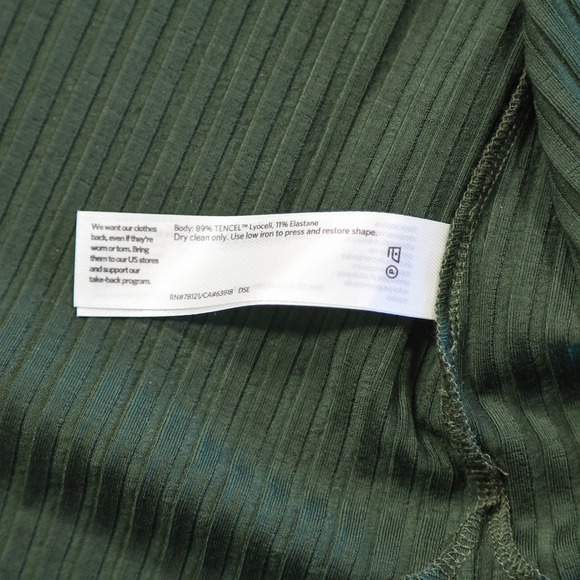 EILEEN FISHER Women's Size L Green Ribbed Knit Open Front Cardigan Sweater USA - Picture 5 of 7